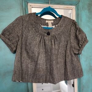 Vintage  Short-Sleeve Cropped Jacket